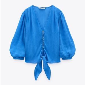 NWT ZARA Knotted Blouse - (S)